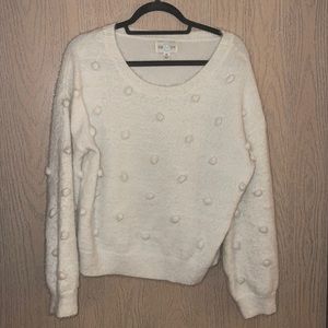 White Pom sweater